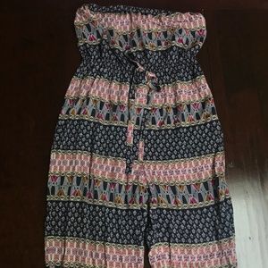 Printed Strapless Pantsuit